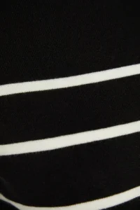 TRENDYOLMİLLA Black Mercerized Look Premium Thread / Special Thread Striped Knitwear Sweater - Image 6
