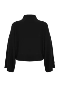TRENDYOLMİLLA Black Wide Pattern Spanish Arm Knitwear Sweater - Image 11