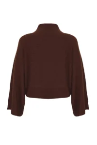 TRENDYOLMİLLA Brown Wide Pattern Spanish Arm Knitwear Sweater - Image 11