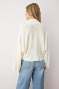 TRENDYOLMİLLA Ecru Wide Pattern Spanish Arm Knitwear Sweater - Image 5