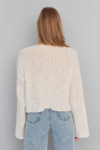 TRENDYOLMİLLA Stone Mercerized Look Woolly Wide Pattern Basic Knitwear Sweater - Image 5