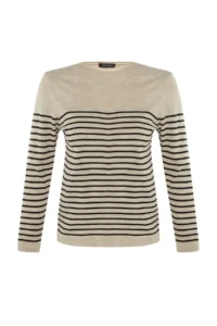 TRENDYOLMİLLA Stone Basic Striped Knitwear Sweater - Image 8