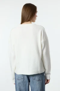 TRENDYOLMİLLA Ecru*001 Wide Pattern textured Knitwear Sweater - Image 5