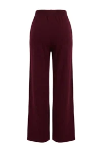 TRENDYOLMİLLA Burgundy Wide Pattern Zippered Knitwear Top and Bottom Set - Image 10