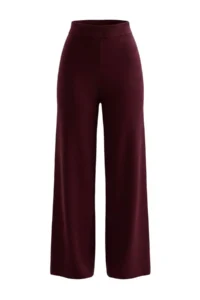 TRENDYOLMİLLA Burgundy Wide Pattern Zippered Knitwear Top and Bottom Set - Image 9