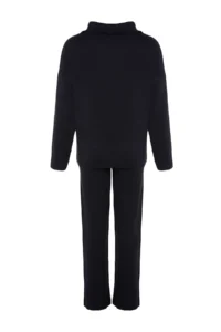TRENDYOLMİLLA NAVY BLUE Wide Pattern Zippered Knitwear Top and Bottom Set - Image 7