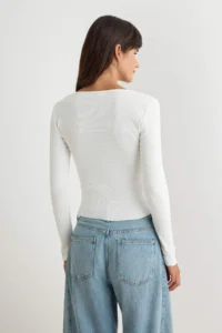 TRENDYOLMİLLA Black-WHITE 2 Sets Package V-neck Fitted Cotton Flexible Knitting Blouse - Image 4