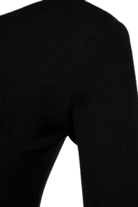 TRENDYOLMİLLA Black Low-cut back Fitted Ribbed Flexible Knitting Blouse - Image 7