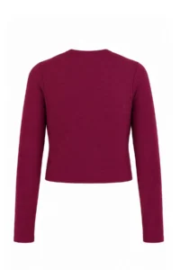 TRENDYOLMİLLA Plum Viscose Crew Neck Crop Flexible Knitting Blouse - Image 7