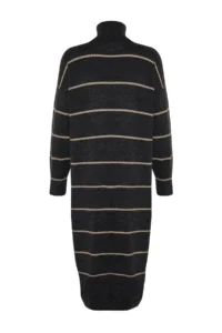 TRENDYOLMİLLA Anthracite Maxi Wide Pattern Soft textured Knit Dress - Image 8