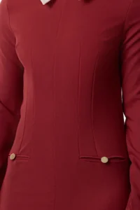 TRENDYOLMİLLA Burgundy Collar Detailed Weaving Dress - Image 4