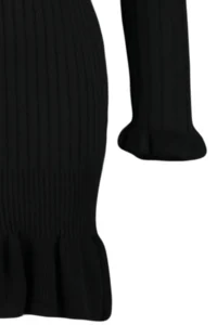 TRENDYOLMİLLA Black Mini Volan Detailed Knit Dress - Image 8