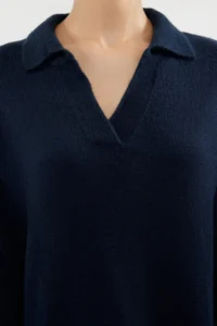 TRENDYOLMİLLA More Sustainable NAVY BLUE Midi Soft textured Knit Dress - Image 4
