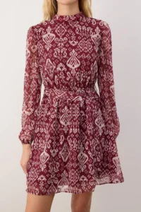 TRENDYOLMİLLA Multicolored Ethnic High Neck A-Cut/Life Form Short / Mini Weaving Siphon Dress - Image 3