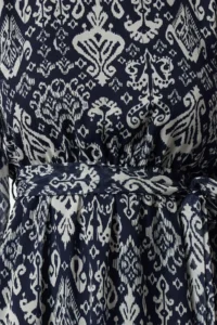 TRENDYOLMİLLA NAVY BLUE Ethnic High Neck A-Cut/Life Form Short / Mini Weaving Siphon Dress - Image 4