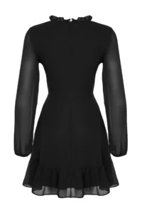 TRENDYOLMİLLA Black A-Cut/Life Form Short / Mini Weaving Siphon Dress - Image 14