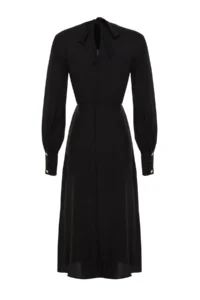 TRENDYOLMİLLA Black Midi slit Weaving Dress - Image 8