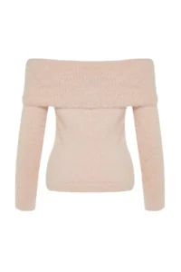 TRENDYOLMİLLA Powder PINK Carnen Collar Hairy/Beard Thread Knitwear Sweater - Image 8