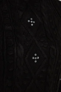 TRENDYOLMİLLA Black Double Sided Usable Knitwear Sweater-Cardigan - Image 7