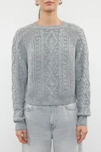 TRENDYOLMİLLA Gray Double Sided Usable Knitwear Sweater - Image 4