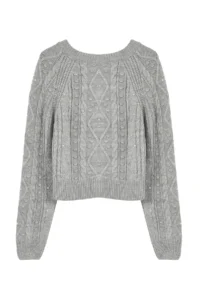 TRENDYOLMİLLA Gray Double Sided Usable Knitwear Sweater - Image 7