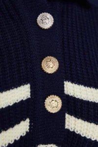 TRENDYOLMİLLA NAVY BLUE Wide Pattern High Neck Striped Knitwear Sweater - Image 7