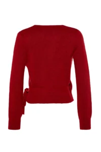 TRENDYOLMİLLA Red Soft textured Double breasted Knitwear Sweater - Image 7