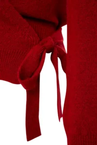 TRENDYOLMİLLA Red Soft textured Double breasted Knitwear Sweater - Image 8