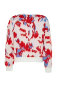 TRENDYOLMİLLA Ecru Soft textured Crew Neck Patterned Knitwear Sweater - Image 8