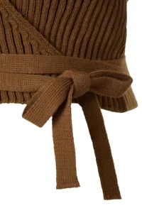 TRENDYOLMİLLA Brown Crop Faux Fur Detailed Knitwear Sweater - Image 7