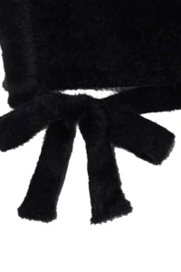 TRENDYOLMİLLA Black Super Crop Hairy/Beard Thread Pearl Detailed Knitwear Sweater - Image 7
