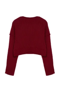 TRENDYOLMİLLA Burgundy Super Crop Basic Knitwear Sweater - Image 6