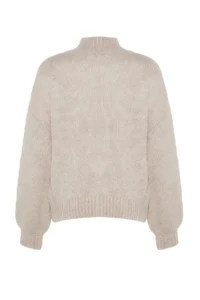 TRENDYOLMİLLA Stone Soft textured Thick Crew Neck Knitwear Sweater - Image 8