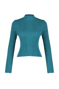 TRENDYOLMİLLA Indigo High Neck Knitwear Sweater - Image 7