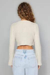 TRENDYOLMİLLA Stone Crop Soft textured Double breasted Knitwear Sweater - Image 5