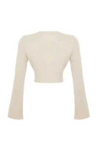 TRENDYOLMİLLA Stone Crop Soft textured Double breasted Knitwear Sweater - Image 8