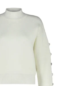 TRENDYOLMİLLA Ecru Soft textured Button Detailed Knitwear Sweater - Image 8