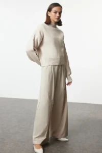 TRENDYOLMİLLA Stone Soft textured Button Detailed Knitwear Sweater - Image 2