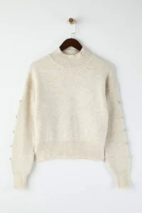 TRENDYOLMİLLA Stone Soft textured Button Detailed Knitwear Sweater - Image 6