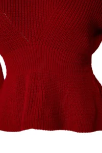 TRENDYOLMİLLA Red Balloon Sleeve with flywheel Knitwear Sweater - Image 7
