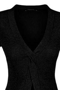TRENDYOLMİLLA Black Lurex Slit Detailed Knitwear Sweater - Image 7