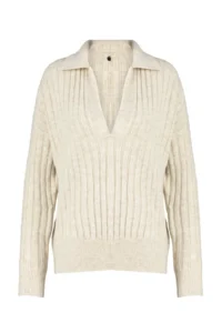 TRENDYOLMİLLA Stone Soft textured Polo Shirt Collar Knitwear Sweater - Image 8