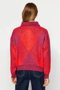 TRENDYOLMİLLA PINK Wide Pattern Soft textured Knitwear Sweater - Image 5