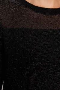 TRENDYOLMİLLA Black Simli Transparan Detailed Knitwear Sweater - Image 5