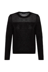 TRENDYOLMİLLA Black Simli Transparan Detailed Knitwear Sweater - Image 7