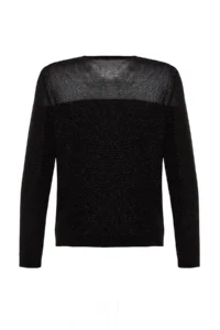 TRENDYOLMİLLA Black Simli Transparan Detailed Knitwear Sweater - Image 8