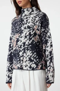 TRENDYOLMİLLA Stone Soft textured Patterned High Neck Knitwear Sweater - Image 4
