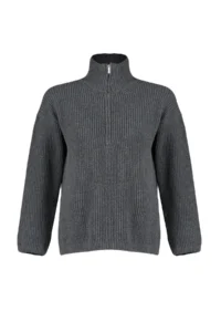 TRENDYOLMİLLA More Sustainable Anthracite Knitwear Sweater - Image 7