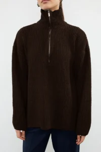 TRENDYOLMİLLA More Sustainable Brown Knitwear Sweater - Image 3