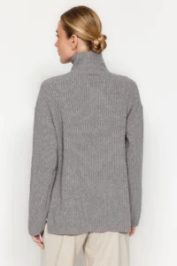 TRENDYOLMİLLA More Sustainable Gray Knitwear Sweater - Image 6